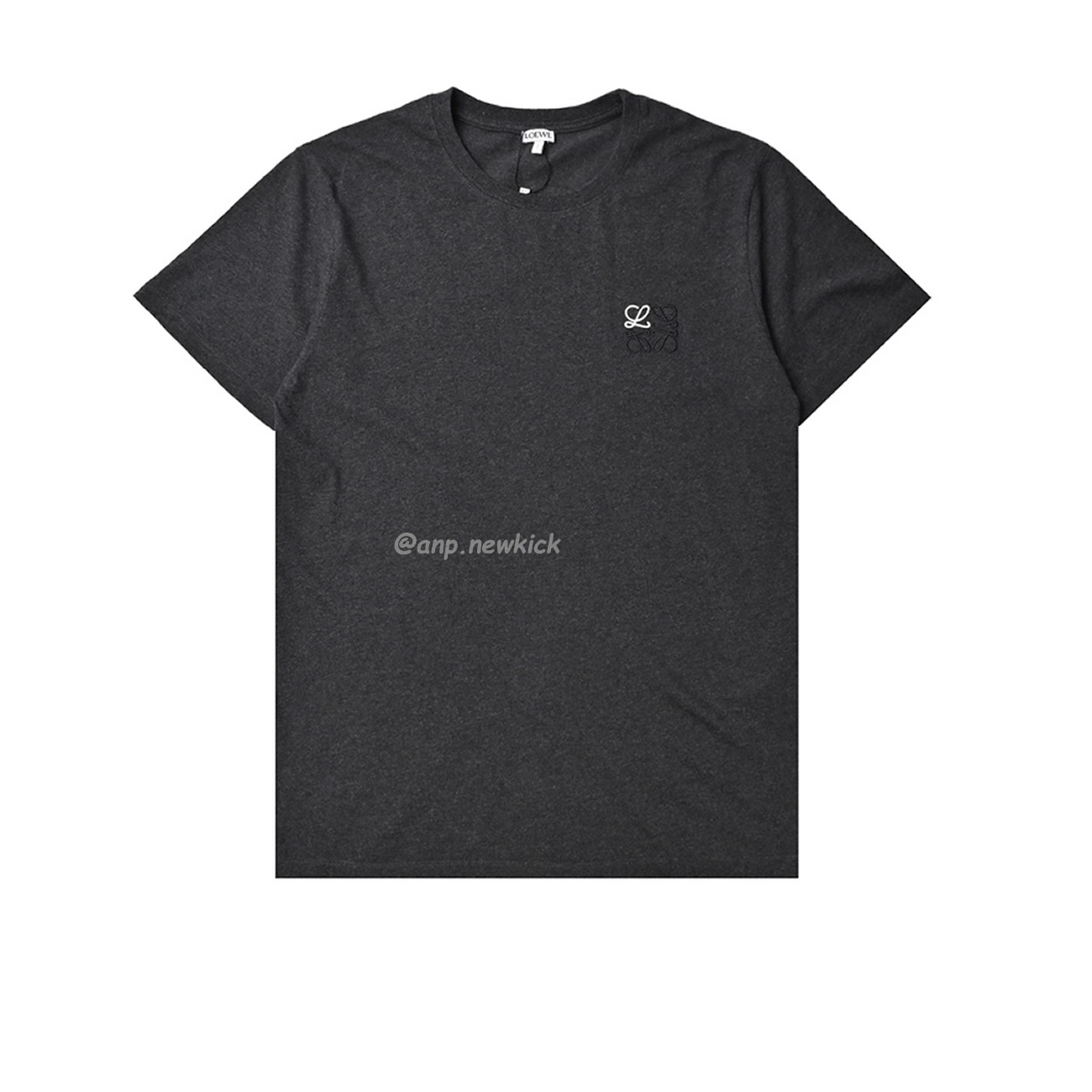 Loewe 24ss Two Tone Embroidered Logo Dark Gray Short Sleeved T Shirt (1) - www.newkick.vip